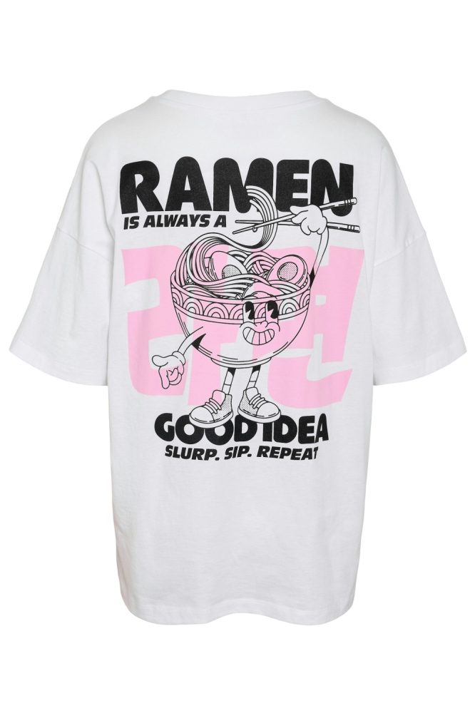 NMIDA RAMEN S/S T-SHIRT 27037422 Bright White/Ramen